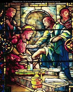 Jesus washes disciples' feet